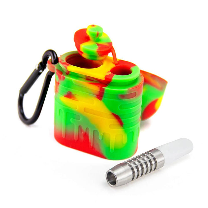 Side View of Rasta Silicone One Hitter Dugout