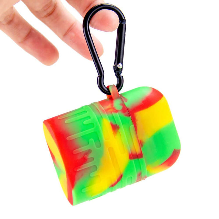 Colorful Rasta Silicone One Hitter with Buckle