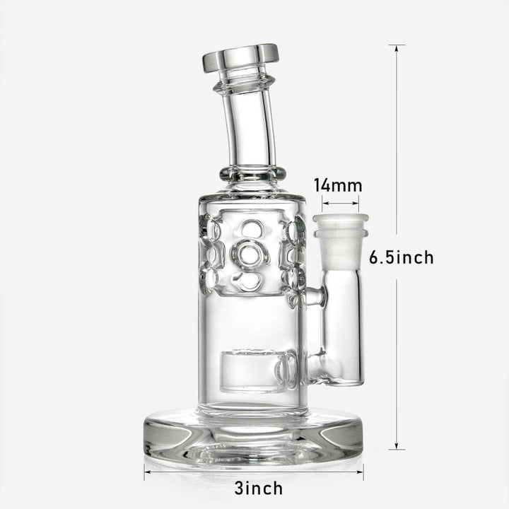 Bend Neck Swiss FOL Perc Glass Mini Water Pipe -PILOT DIARY