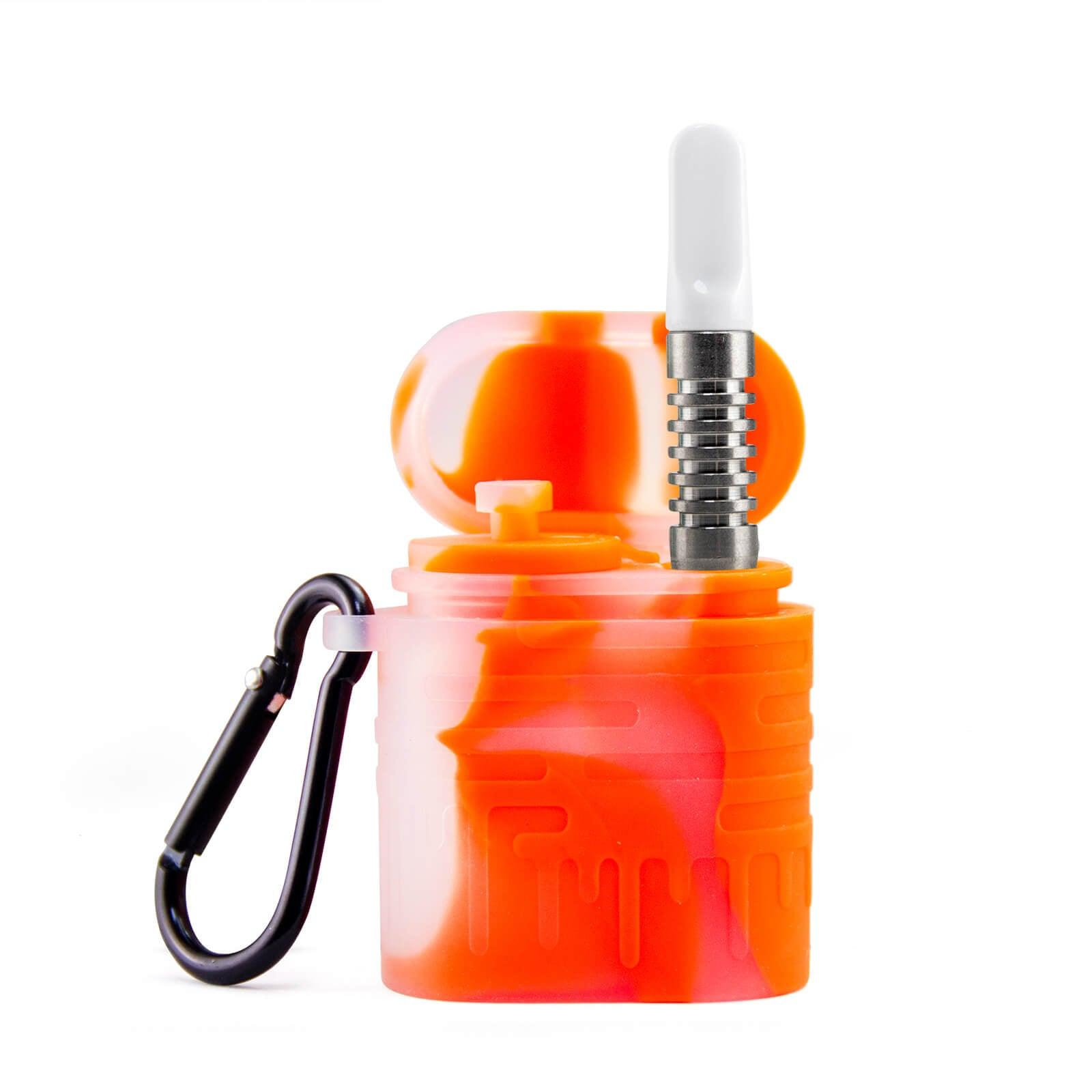 Orange Silicone One Hitter Dugout With Bukcle - PILOT DIARY