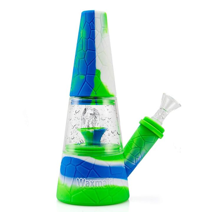 Blue green white Fountain Silicone Water Bong
