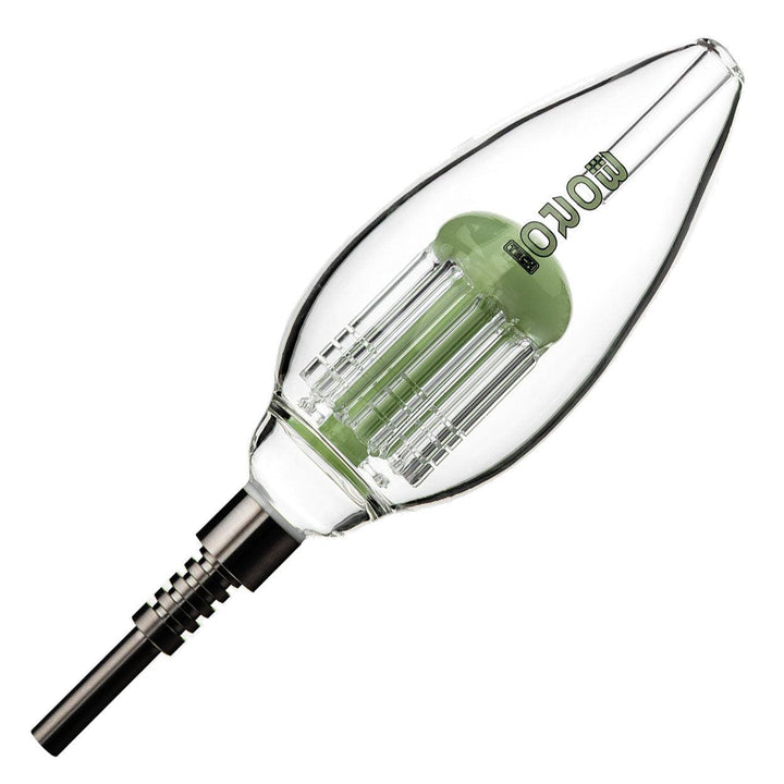 Green glass nectar collector with titanium tip and tree percolator