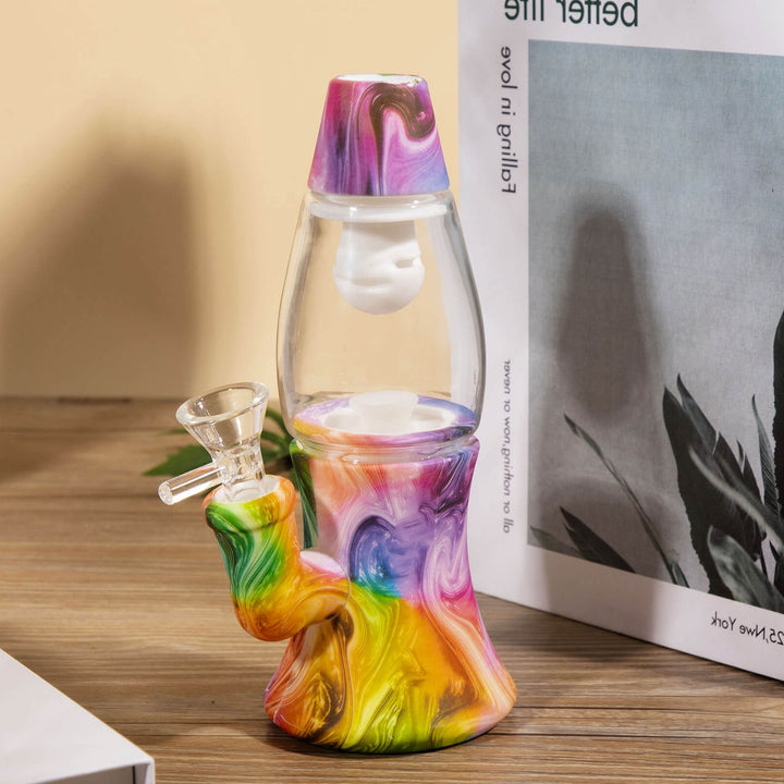 Lava Lamp Silicone Water Bong displayed on a table