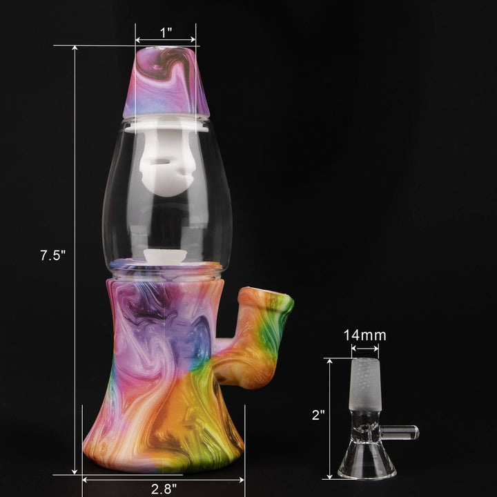 Size comparison of Lava Lamp Silicone Water Bong