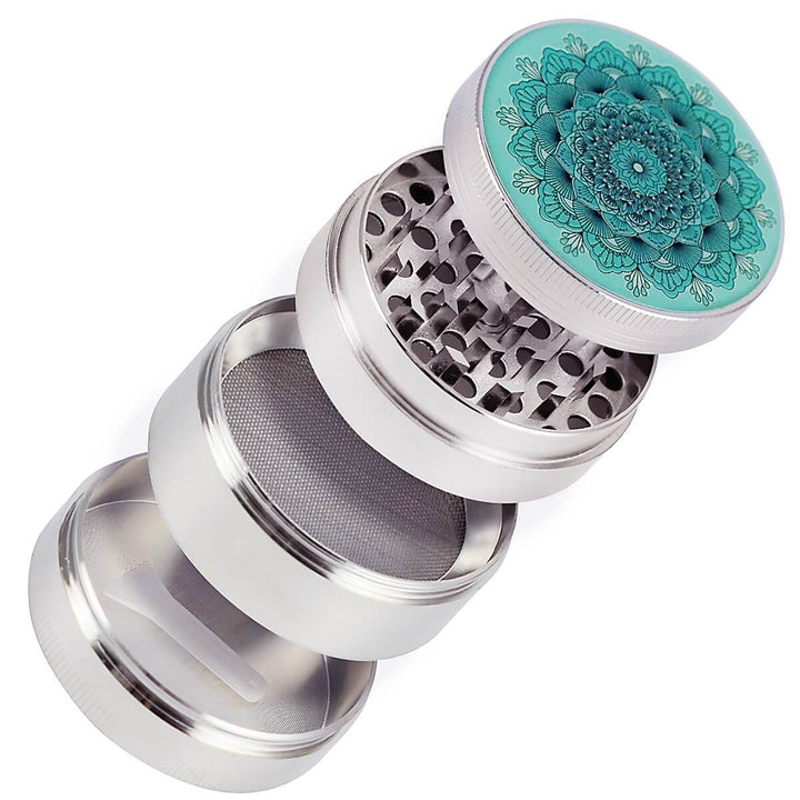 Mandala herb grinder silver for weed