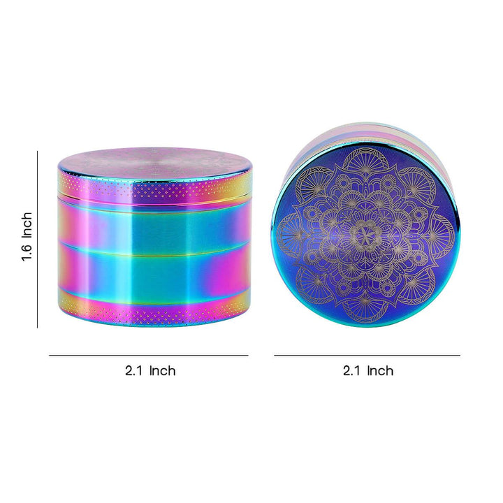 Mandala Herb Grinder Size – Height and Diameter Dimensions in Inches
