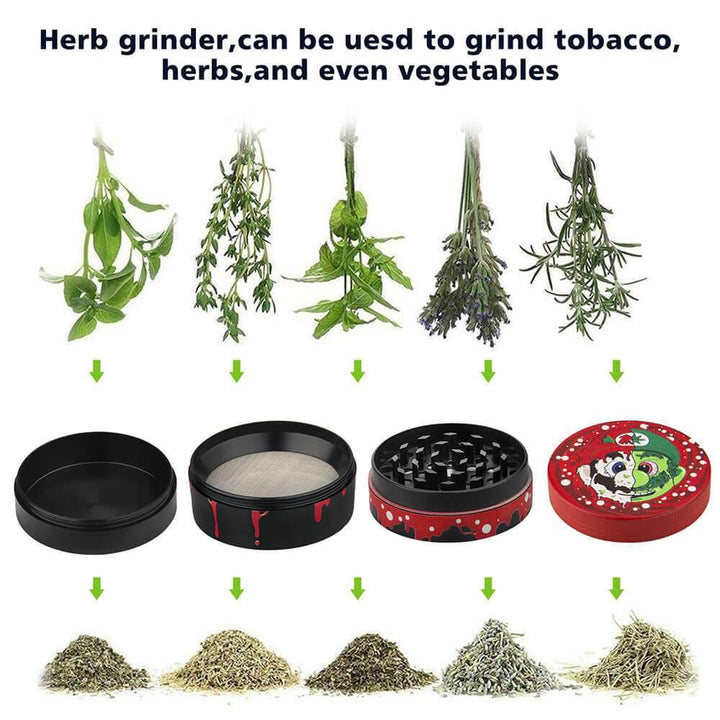 Use the Mario herb grinder to grind herbs, spices, and tobacco