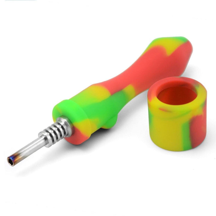 Mini Dab Straw 4.5 inch colorful silicone nectar collector side view
