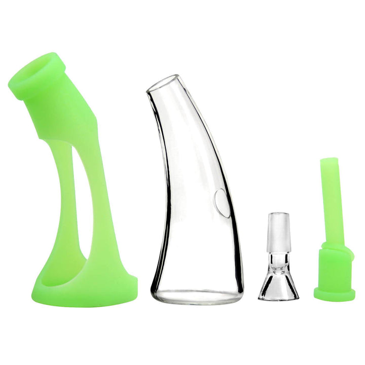 Mini Horn Glow in the Dark Water Bong with all included parts