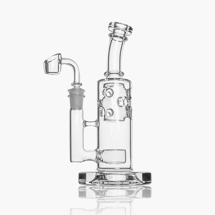 Bend Neck Swiss FOL Perc Glass Mini Water Pipe -PILOT DIARY