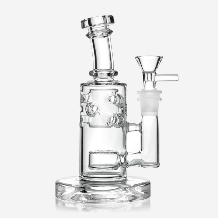 Bend Neck Swiss FOL Perc Glass Mini Water Pipe -PILOT DIARY