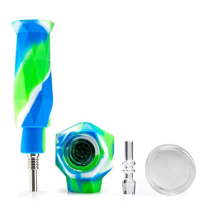 Nectar Collector Honey Straw with dab bowl, quartz nail, and titanium nail