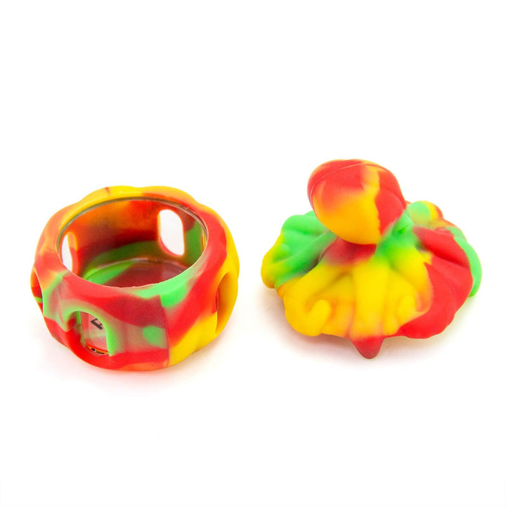 Octopus Silicone Dab Container showing two-piece design – lid and base separated