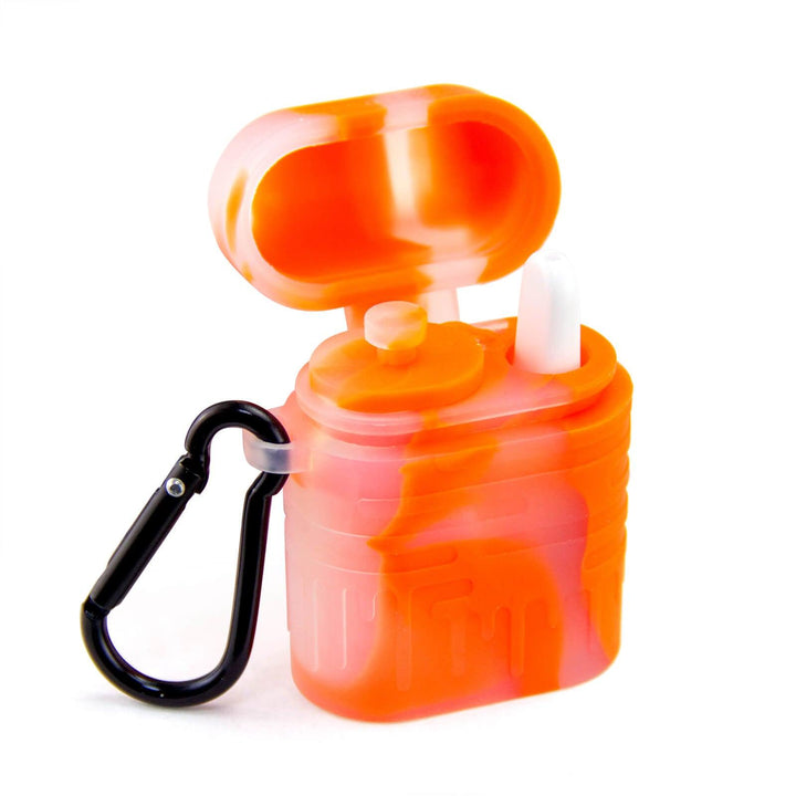 Orange Silicone One Hitter Dugout with Keychain - PILOTDIARY