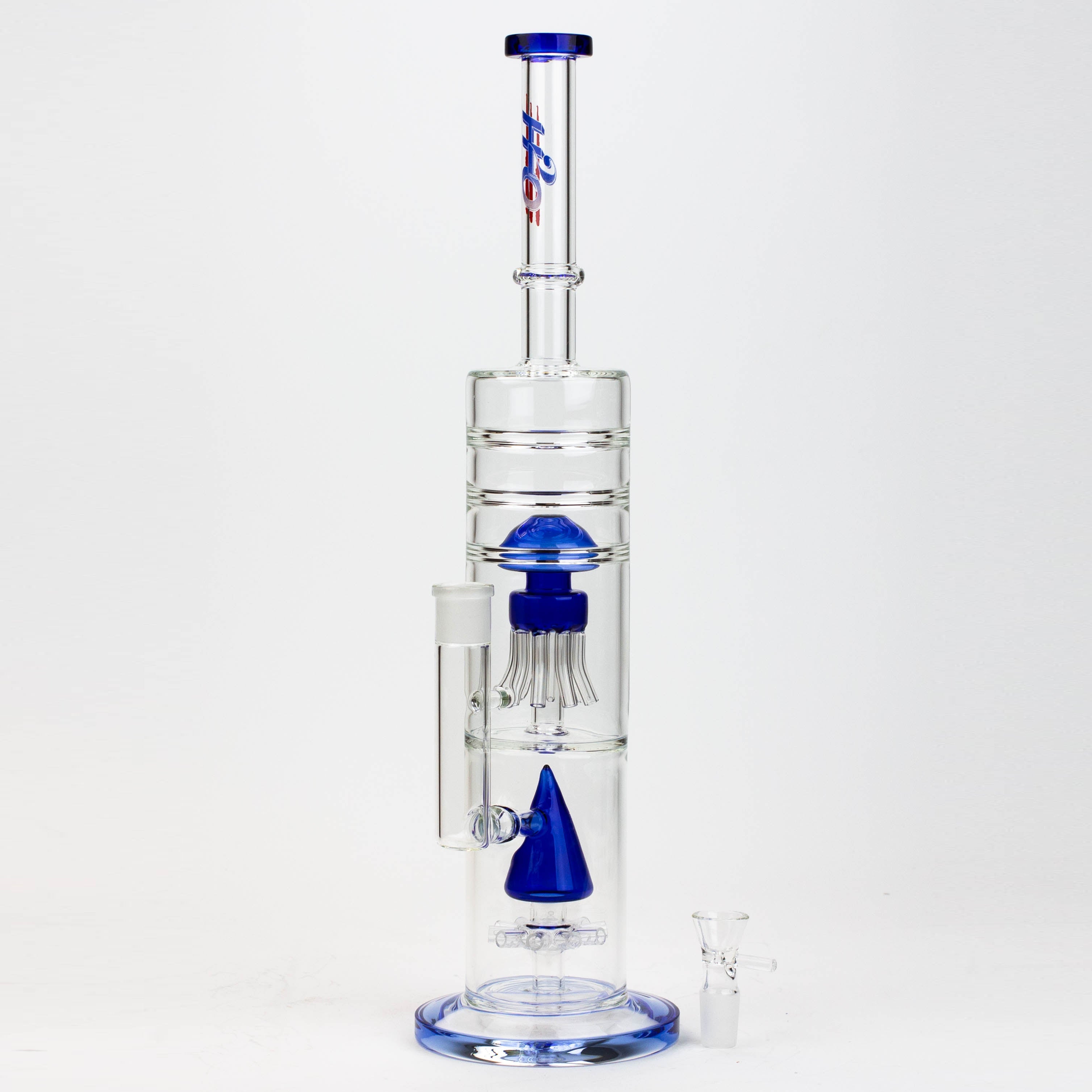 17" H2O dual diffuser glass water bong [H2O-5002]_2