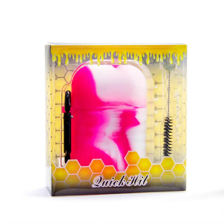 Pink Silicone Dugout One Hitter Set in Retail Packaging