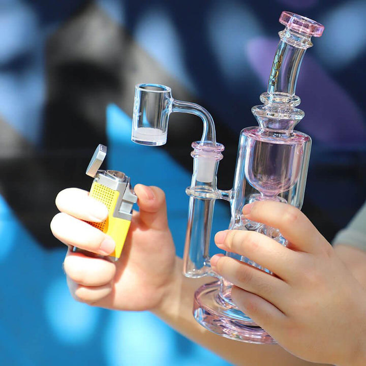 Straight Fab Torus Pink Glass Bong - PILOTDIARY