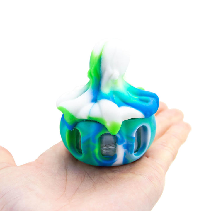 Portable Octopus Dab Wax Container 10ml held in hand to show compact size and portability