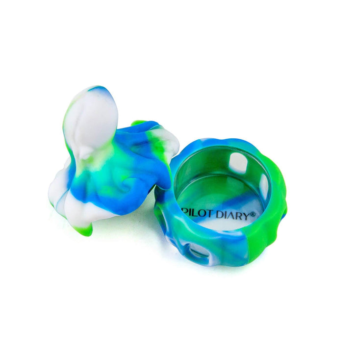 Close-up of interior of Portable Octopus Dab Wax Container, showing glass insert and non-stick surface