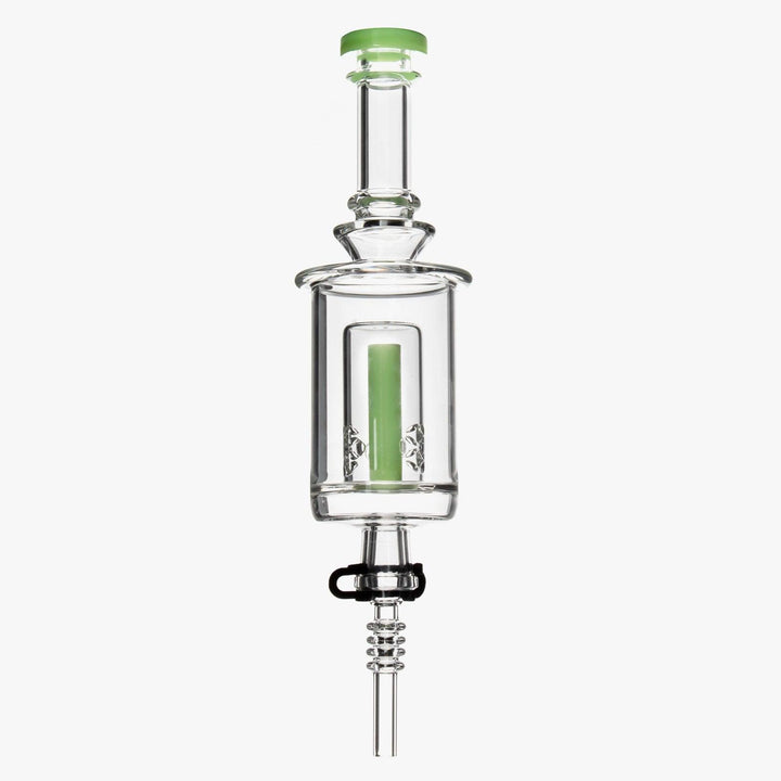 Seed Of Life Perc Glass Nectar Straw in Milky Green
