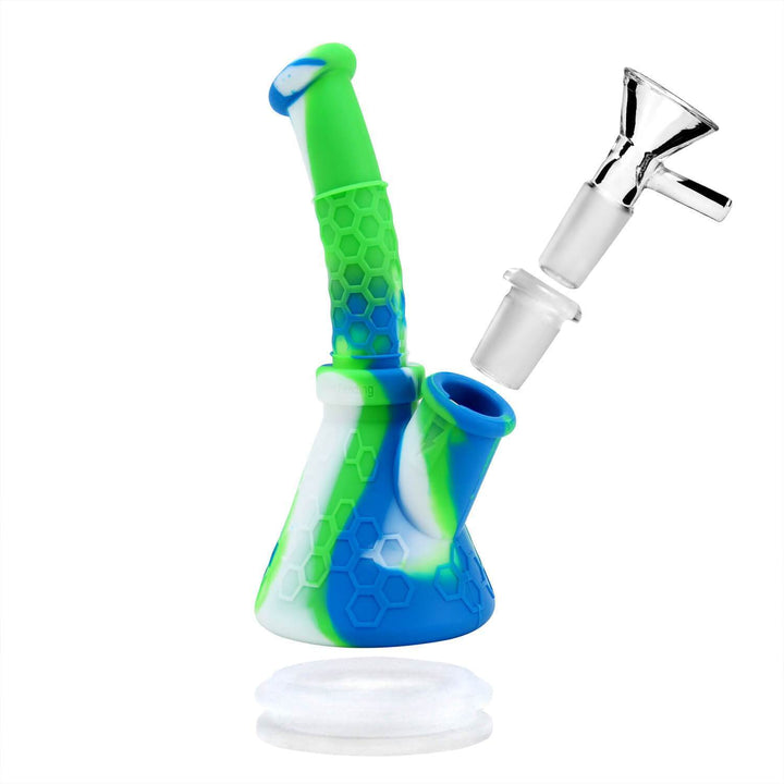 18mm to 14mm silicone bong adapter and glass bowl downstem