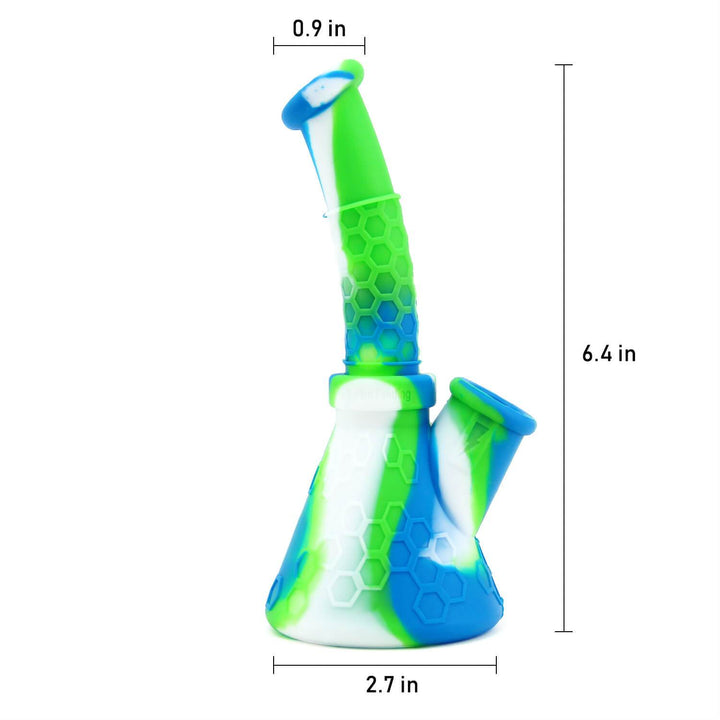 Silicone Beaker Bong showing 6.4 inch height