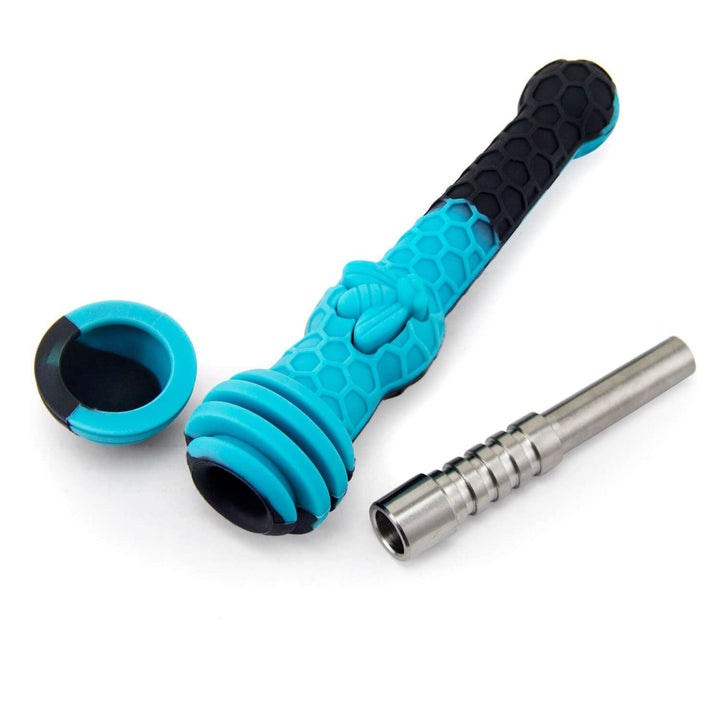 Silicone Dab Straw showing detachable 12mm titanium tip