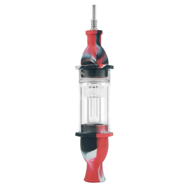 Front view of Silicone Honey Straw Nectar Collector showing complete silicone and glass design