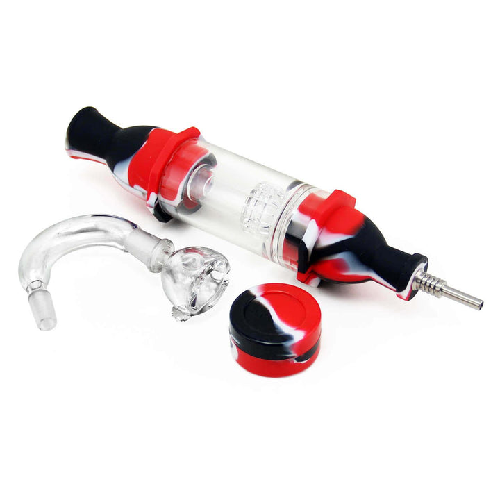 Silicone Honey Straw with Water Filter complete kit all parts shown