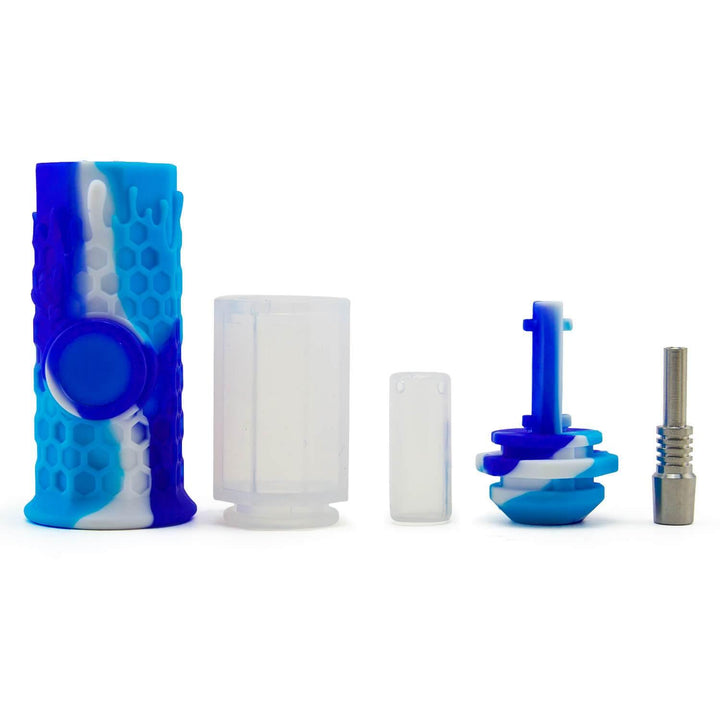 All parts of Silicone Honeycomb Honey Straw 7" 