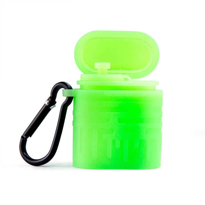 Front view of Silicone One Hitter Dugout with lid open and one hitter included