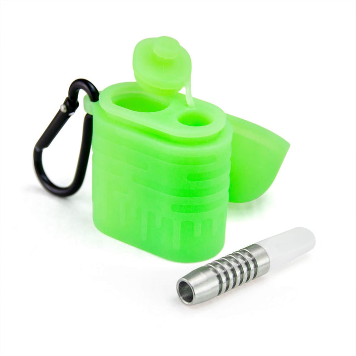 Side view of Silicone One Hitter Dugout highlighting glow-in-the-dark silicone