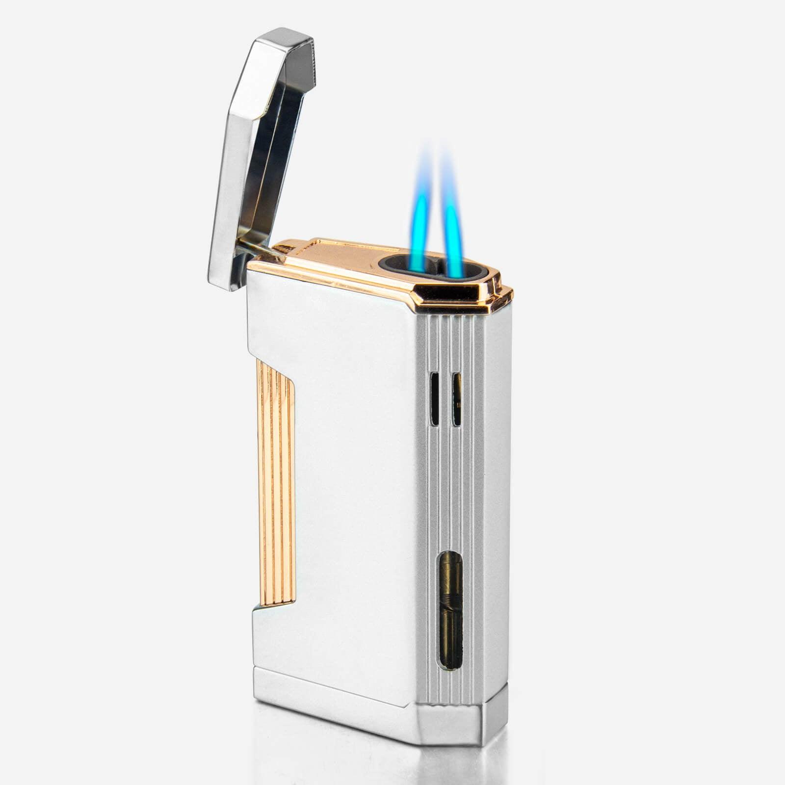  Silver Double Jet Flame Torch Lighter - PILOT DIARY