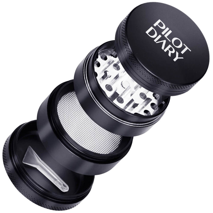 4 Piece Grinder with Pollen Catcher - PILOT DIARY