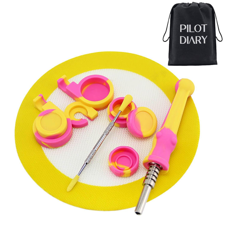 Reusable Silicone Honey Straw Kit Travel Bag - PILOT DIARY